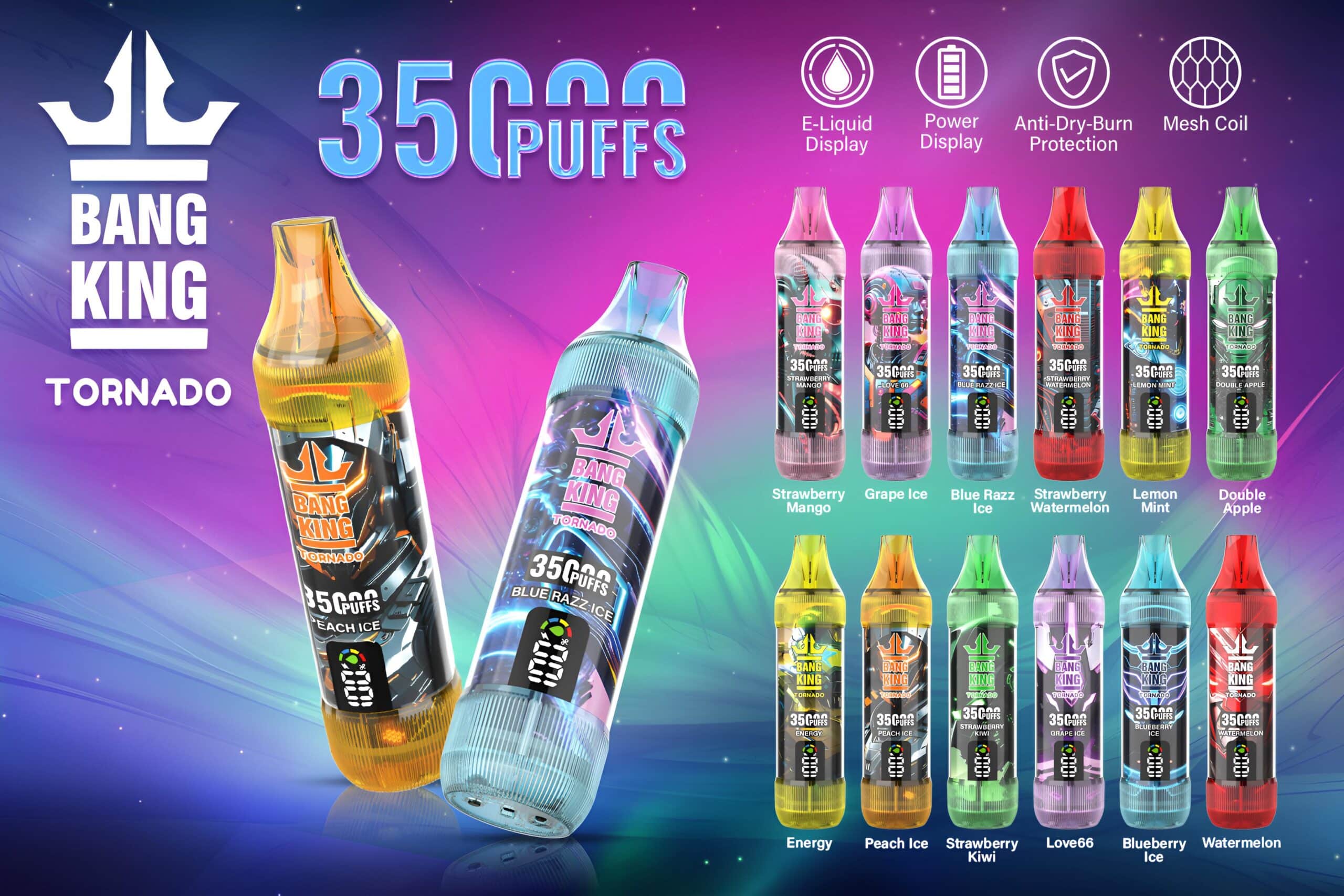 Bang King 35000口大煙量拋棄式電子煙 歐美暢銷款